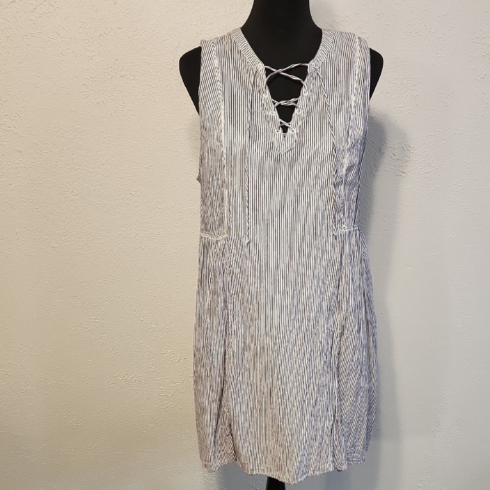 Old Navy Navy and White Striped Dress